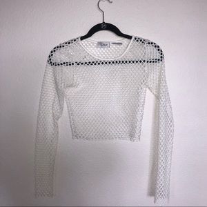 Mesh log sleeve top